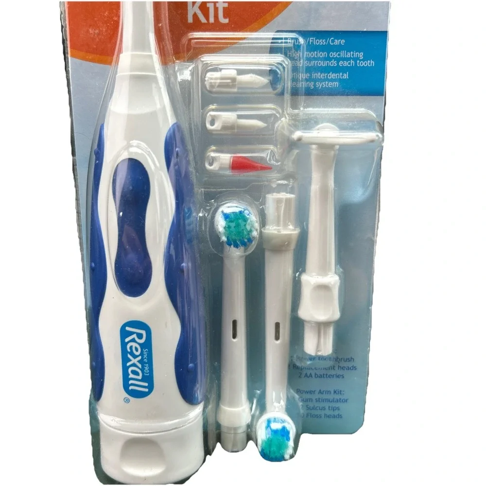 Sealed Rexall Power Oral Care Kit Toothbrush Remove Plaque Strengthen‎ Gums New